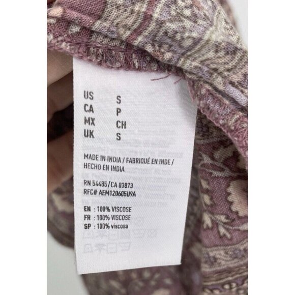 American Eagle Floral Mixed Print Boho Peasant Flowy Blouse Sz S Hippie, Relaxed - Picture 10 of 12